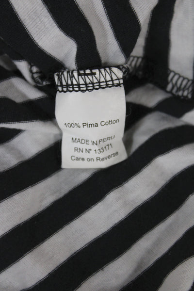 Planet Womens Black Pima Cotton Striped Scoop Neck Sleeveless Tunic Size 3