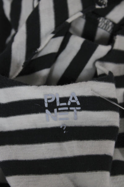 Planet Womens Black Pima Cotton Striped Scoop Neck Sleeveless Tunic Size 3