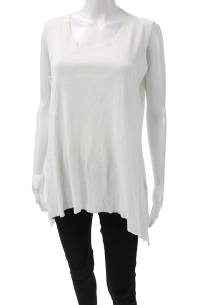Planet Womens Tunic Sleeveless Scoop Neck White 100% Pima Cotton Size 3