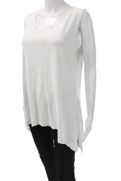 Planet Womens Tunic Sleeveless Scoop Neck White 100% Pima Cotton Size 3