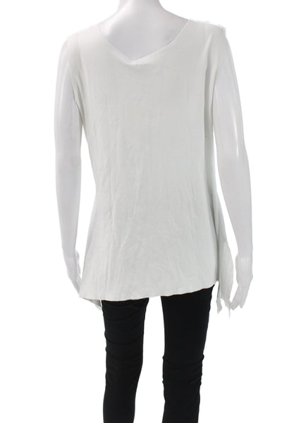 Planet Womens Tunic Sleeveless Scoop Neck White 100% Pima Cotton Size 3