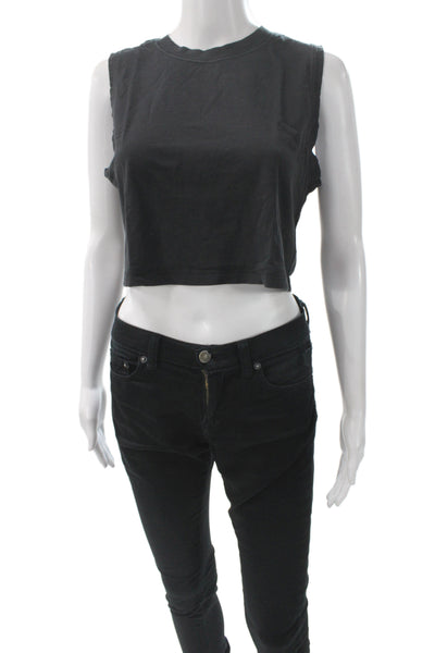 Lululemon Women Sleeveless Black Cotton Crew Neck Basic Tank Size 6