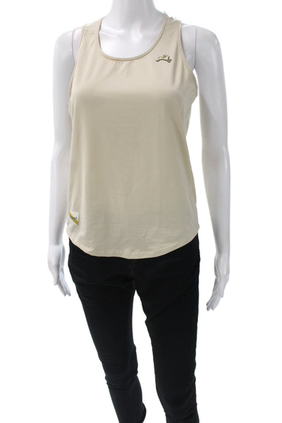 Tracksmith Women Jersey Tank Beige Scoop Neck Sleeveless Size S