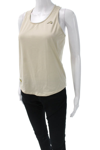 Tracksmith Women Jersey Tank Beige Scoop Neck Sleeveless Size S