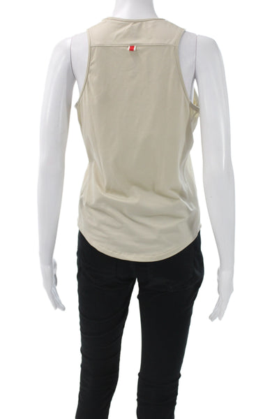 Tracksmith Women Jersey Tank Beige Scoop Neck Sleeveless Size S