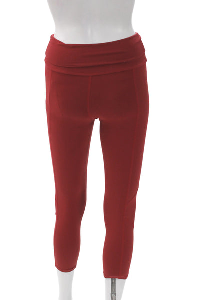 Live the Process Womens Red Capri Leggings Supplex Athleisure Size PXS