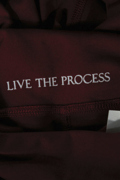 Live the Process Womens Red Capri Leggings Supplex Athleisure Size PXS