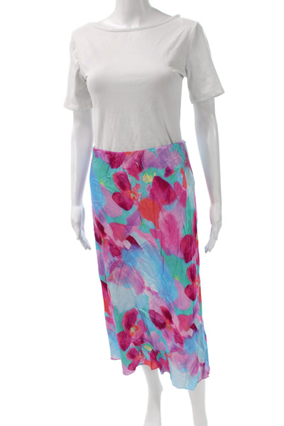 Rails Womens Multicolor Silk Straight Pencil Midi Skirt Pull On Size M