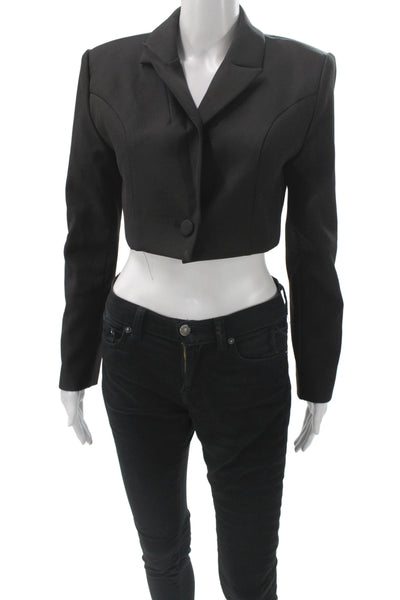 Superdown Women Basic Jacket Black Button Polyester Long Sleeve Size S