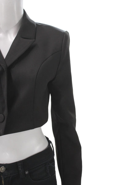 Superdown Women Basic Jacket Black Button Polyester Long Sleeve Size S