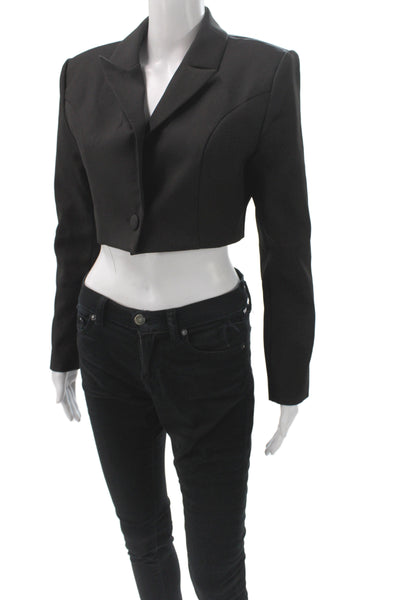 Superdown Women Basic Jacket Black Button Polyester Long Sleeve Size S