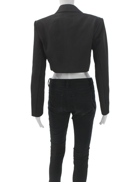 Superdown Women Basic Jacket Black Button Polyester Long Sleeve Size S