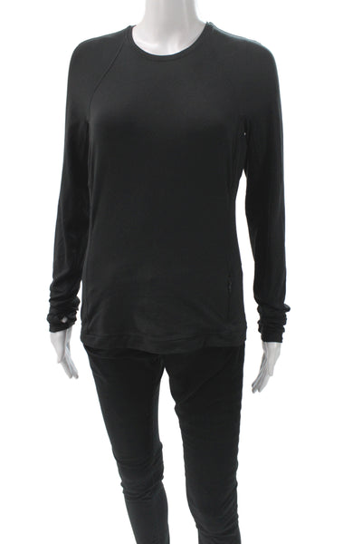 Lululemon Womens Black Crew Neck Long Sleeve Pullover Top Casual Size 8