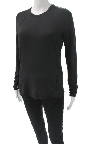 Lululemon Womens Black Crew Neck Long Sleeve Pullover Top Casual Size 8