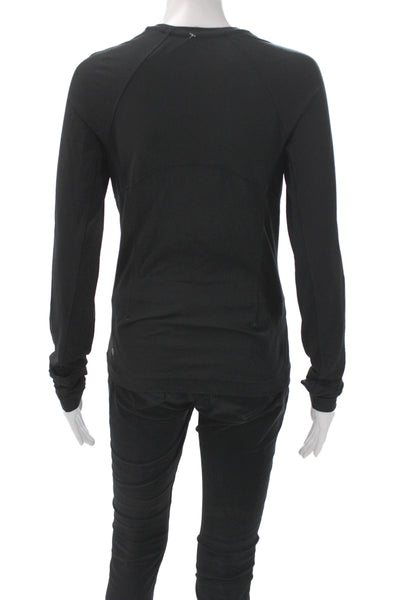 Lululemon Womens Black Crew Neck Long Sleeve Pullover Top Casual Size 8