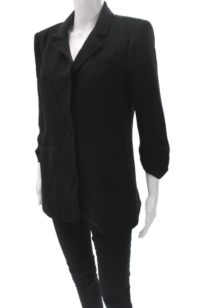 Cinq à Sept Women Basic Jacket Black Button 3/4 Sleeve Size 6