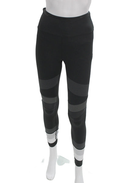 Lilybod Womens Ankle Striped Black Leggings Athleisure Size S