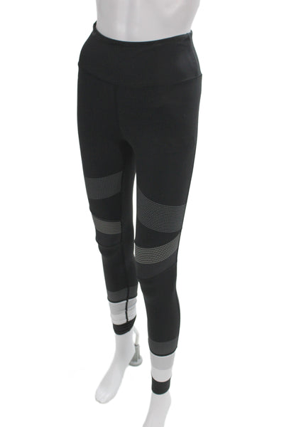 Lilybod Womens Ankle Striped Black Leggings Athleisure Size S