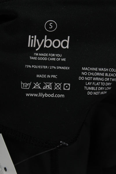 Lilybod Womens Ankle Striped Black Leggings Athleisure Size S