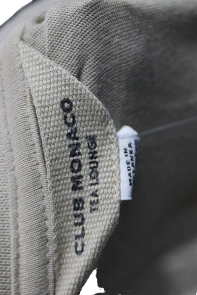 Club Monaco Women Basic Cotton Crew Neck Long Sleeve T-Shirt Beige Size L