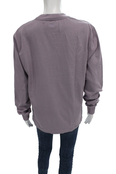 AMI Unisex Adults Basic Purple Organic Cotton Long Sleeve T-Shirt Size M
