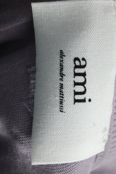 AMI Unisex Adults Basic Purple Organic Cotton Long Sleeve T-Shirt Size M