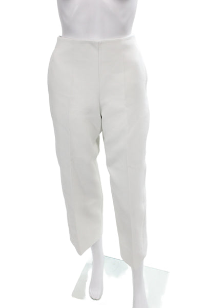 Tory Burch Women Cropped White Polyester Pants Zip Size 2