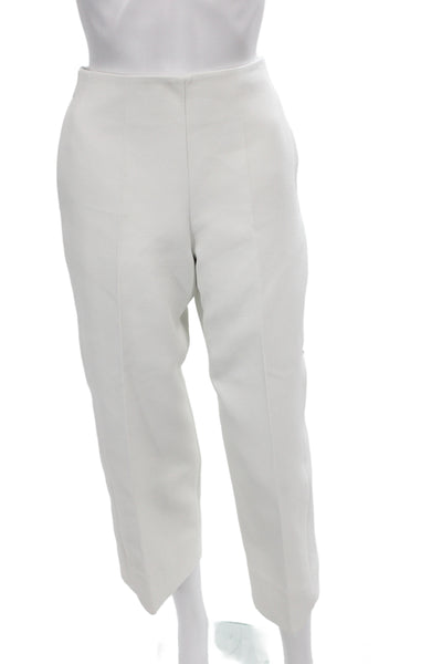 Tory Burch Women Cropped White Polyester Pants Zip Size 2