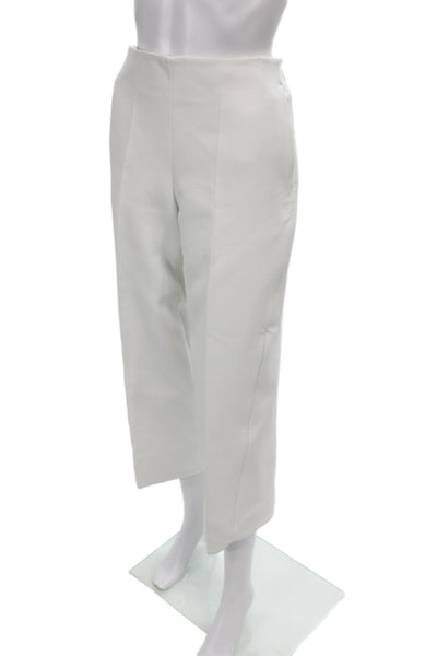 Tory Burch Women Cropped White Polyester Pants Zip Size 2