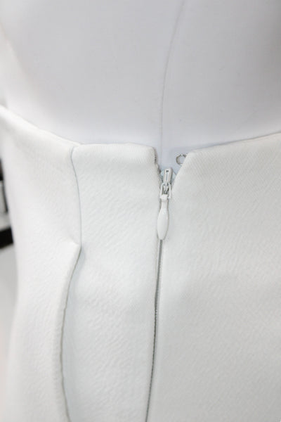 Tory Burch Women Cropped White Polyester Pants Zip Size 2