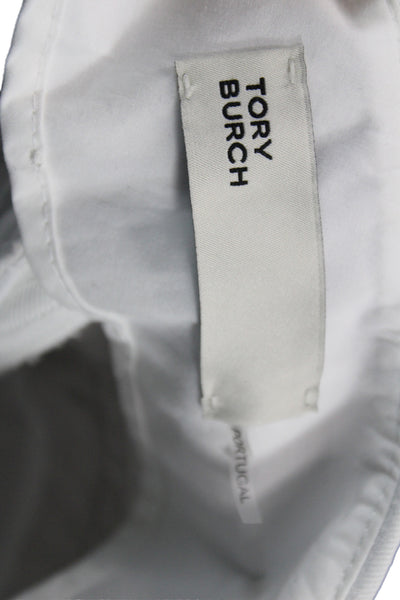 Tory Burch Women Cropped White Polyester Pants Zip Size 2