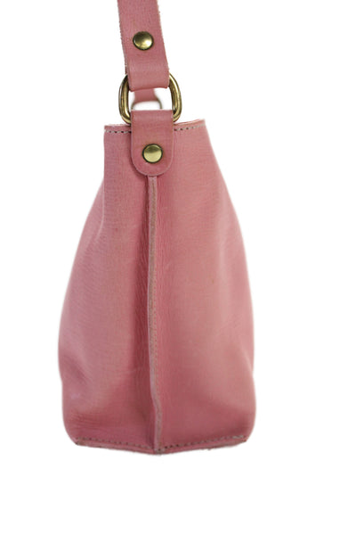 Il Bisonte Womens Leather Leather Adjustable Crossbody Handbag Pink