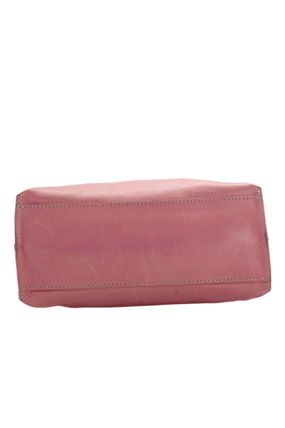 Il Bisonte Womens Leather Leather Adjustable Crossbody Handbag Pink