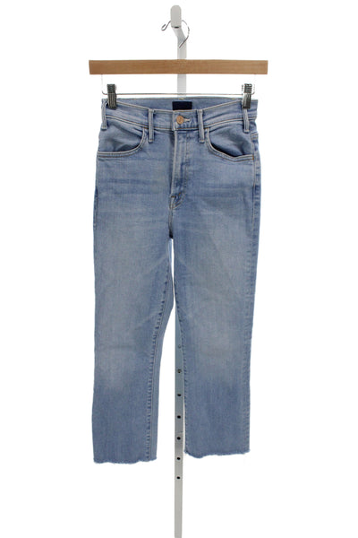 Mother Womens Cropped Jeans Blue High Waist Cotton Size 25