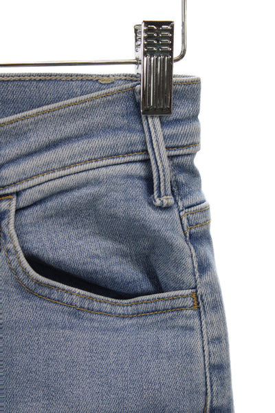 Mother Womens Cropped Jeans Blue High Waist Cotton Size 25