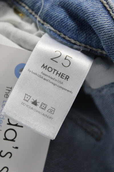 Mother Womens Cropped Jeans Blue High Waist Cotton Size 25