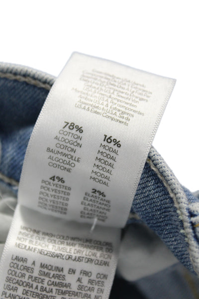 Mother Womens Cropped Jeans Blue High Waist Cotton Size 25