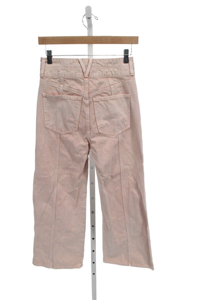 Veronica Beard Women Cropped High Waist Pink Cotton Jeans Size 26