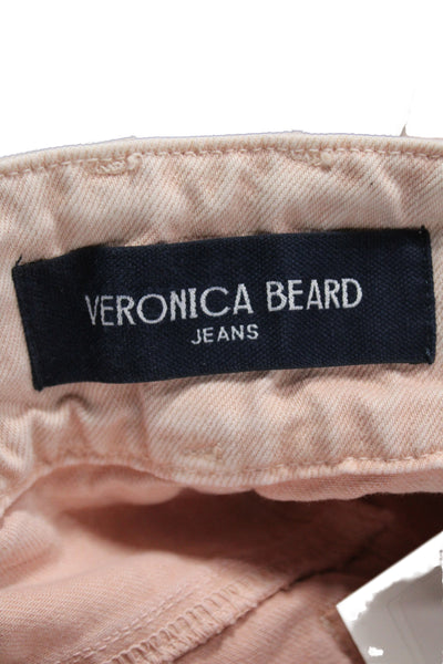 Veronica Beard Women Cropped High Waist Pink Cotton Jeans Size 26