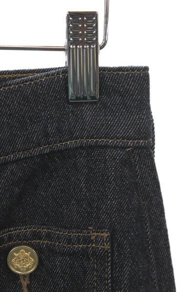J Crew Womens Wide-Leg High Waist Blue Cotton Blend Jeans Size 25