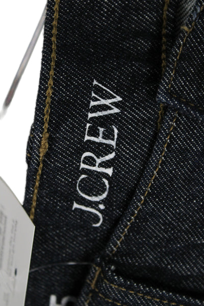 J Crew Womens Wide-Leg High Waist Blue Cotton Blend Jeans Size 25