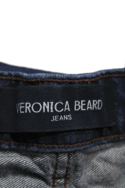 Veronica Beard Womens High Waist Wide Leg Jeans Blue Button Fly Cotton Size 26
