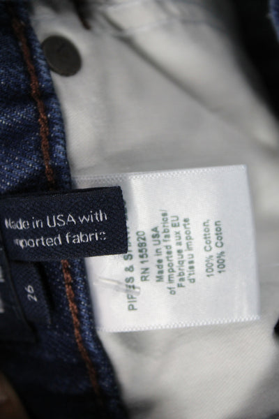 Veronica Beard Womens High Waist Wide Leg Jeans Blue Button Fly Cotton Size 26