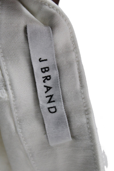 J Brand Women Skinny White Jeans Mid Rise Button 30 Inseam Size 26