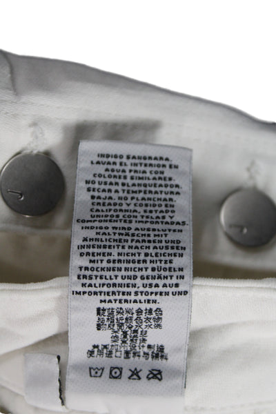 J Brand Women Skinny White Jeans Mid Rise Button 30 Inseam Size 26