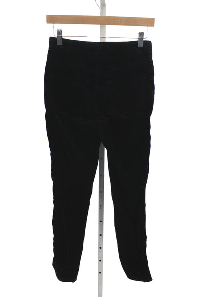 J Brand Womens Black Ankle Pants Mid Rise Button Size 26