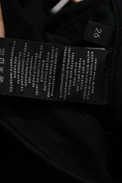 J Brand Womens Black Ankle Pants Mid Rise Button Size 26