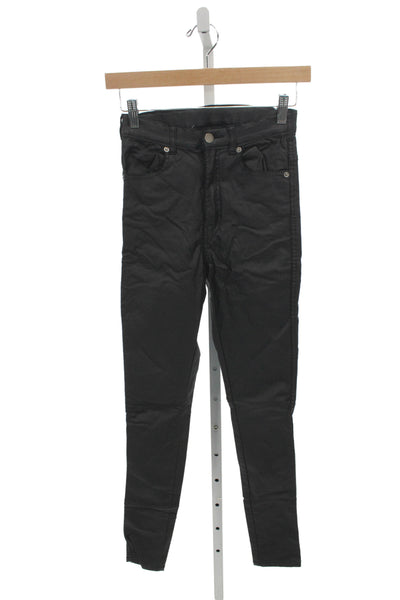 Dr. Denim Womens Skinny Black Jeans Viscose Button Mid Rise Size S