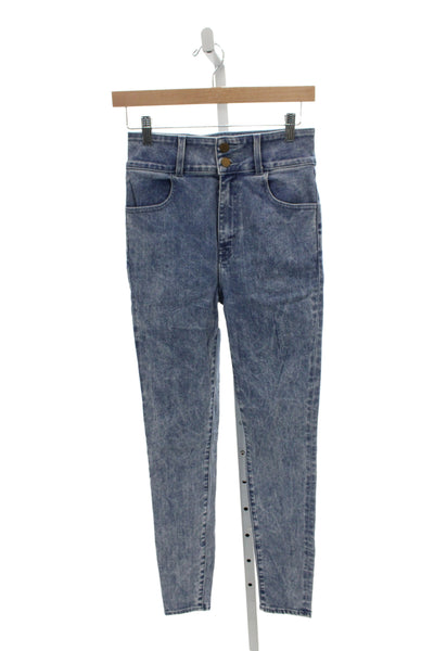 J Brand Womens Blue Skinny Jeans Mid Rise Button Fly Size 26