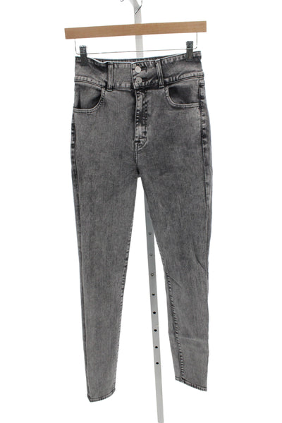 J Brand Womens Skinny Jeans Gray High Rise Cotton Button Size 26